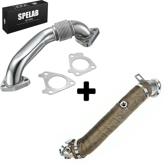 3'' Downpipe Exhaust + up pipe For 2011-2016 LML 6.6L Duramax Diesel