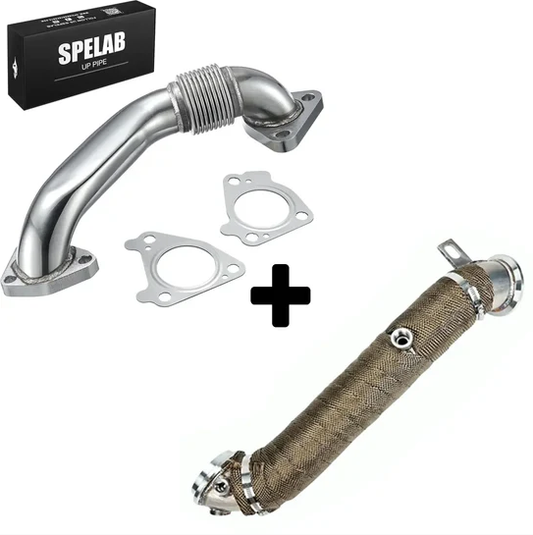 3'' Downpipe Exhaust + up pipe For 2011-2016 LML 6.6L Duramax Diesel 