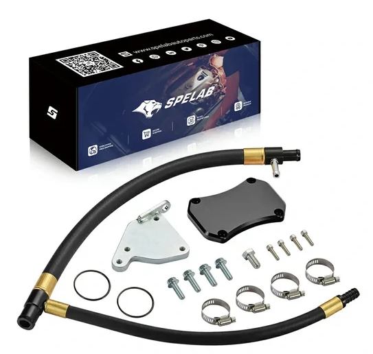 EGR Valve Cooler Delete Kit Black Off Plate for 2011-2016 LML 6.6L Duramax GMC Chevy 2500HD 3500HD